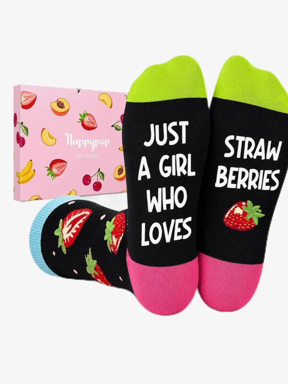Novelty socks, just a girl who loves strawberries 🍓 comes in gift box NEW